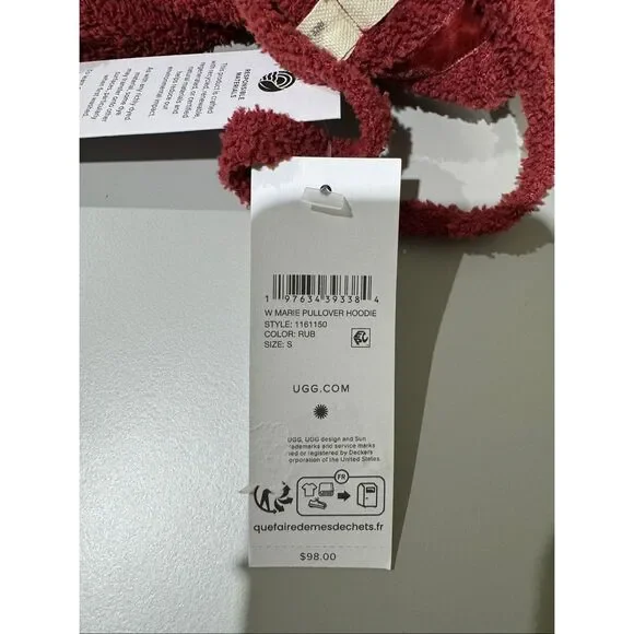 UGG Marie Pullover V-Neck Long-Sleeve Lounge Hoodie Rub Small - Picture 4 of 4